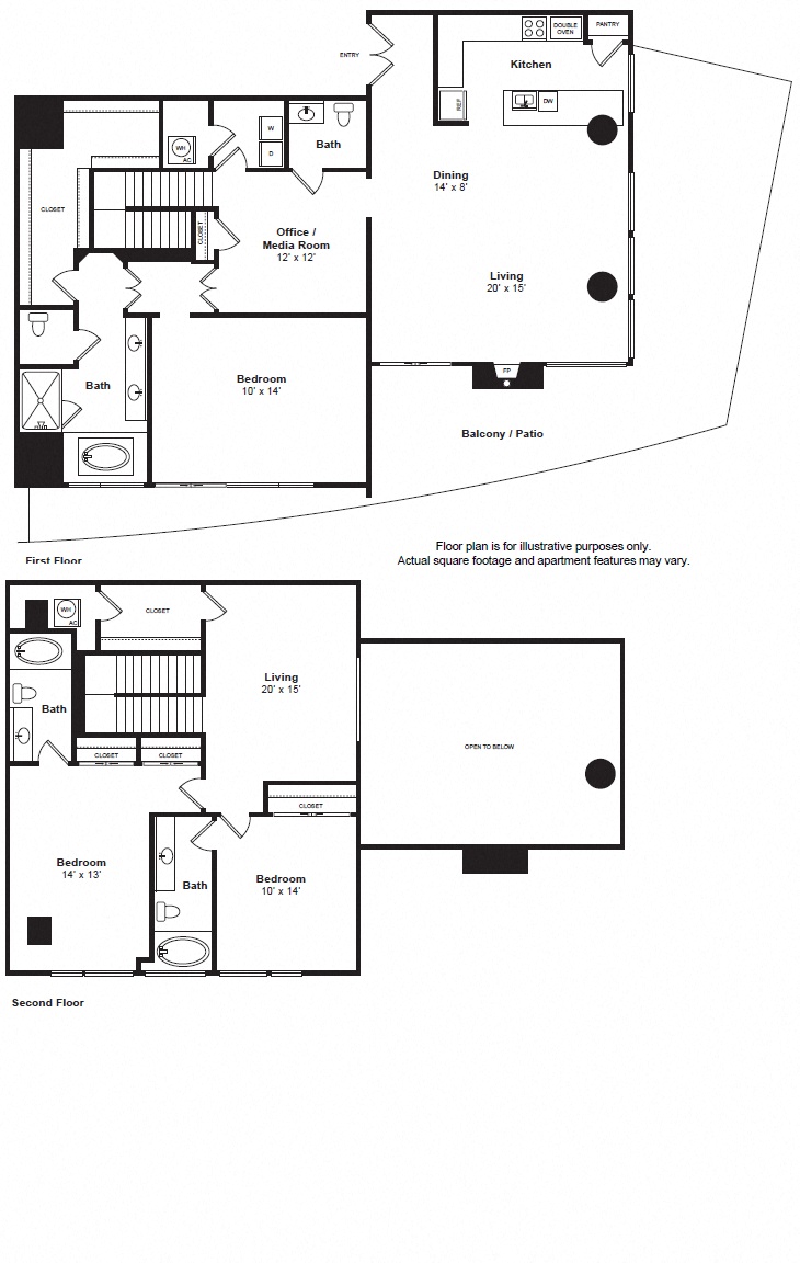 Floor plan for 3 beds, 3.5 baths, 2861 sqft